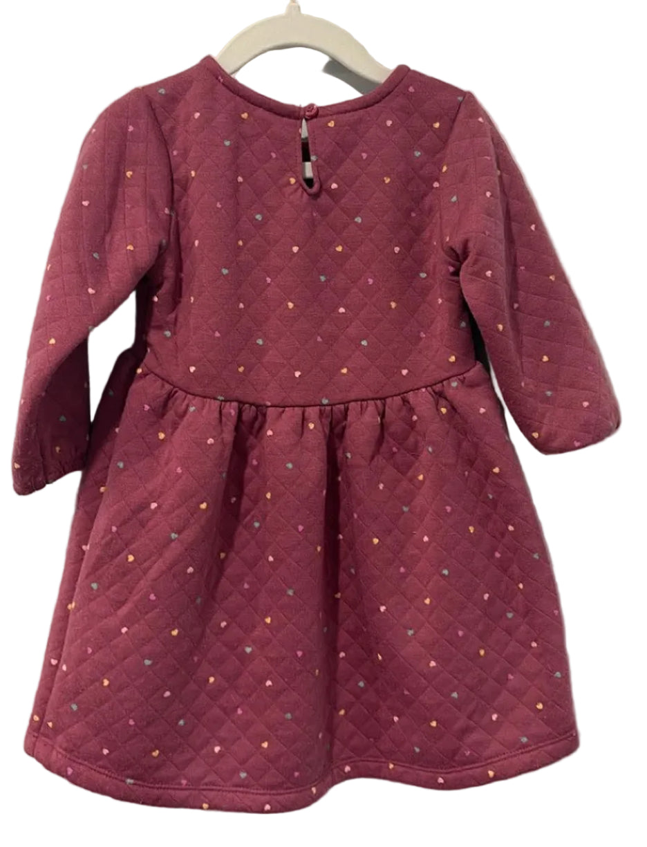 Back of George heart-print dress with button and keyhole opening