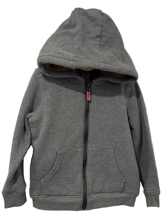 Carter's grey lined zip-up hoodie, front view