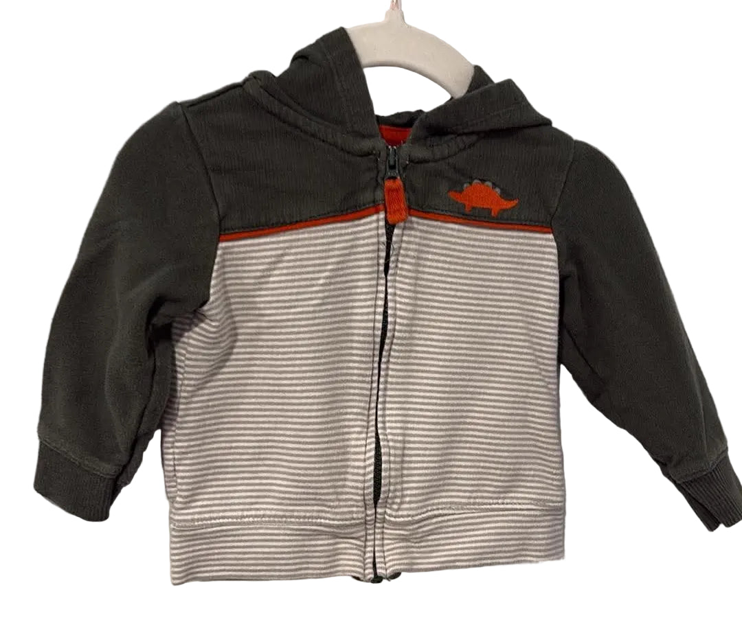 Carter's Olive Stegosaurus Zip-Up Hoodie 9M