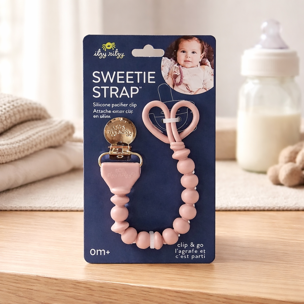 Sweetie Strap™ Silicone One-Piece Pacifier Clip Rosewood