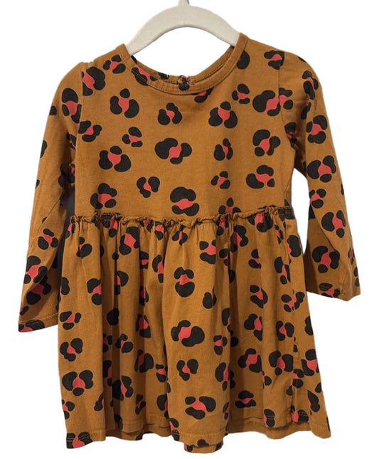 George leopard-print dress with back keyhole button closure, back view