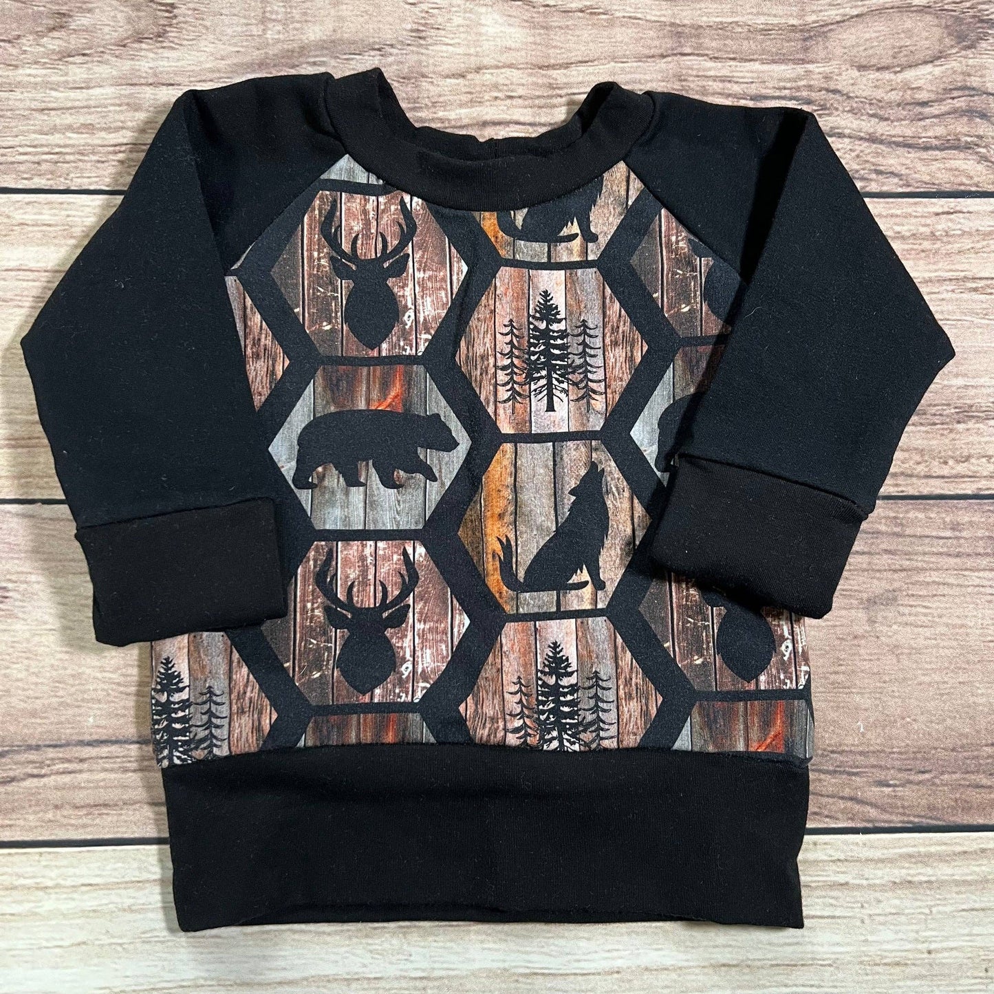 Rustic Forest Hexagons Grow With Me Sweater: 3-12 Months