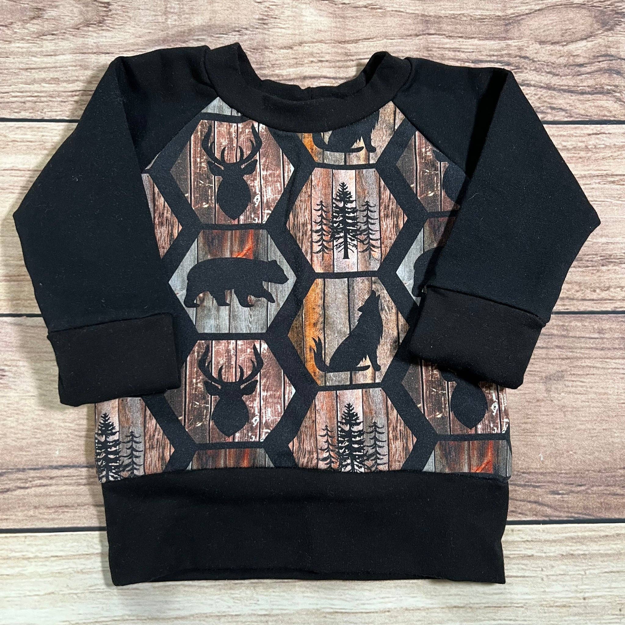 Rustic Forest Hexagons Grow With Me Sweater: 3-12 Months