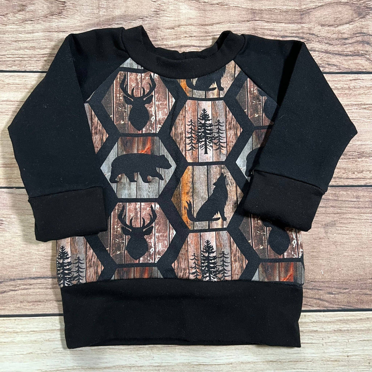 Rustic Forest Hexagons Grow With Me Sweater: 1-3 Years