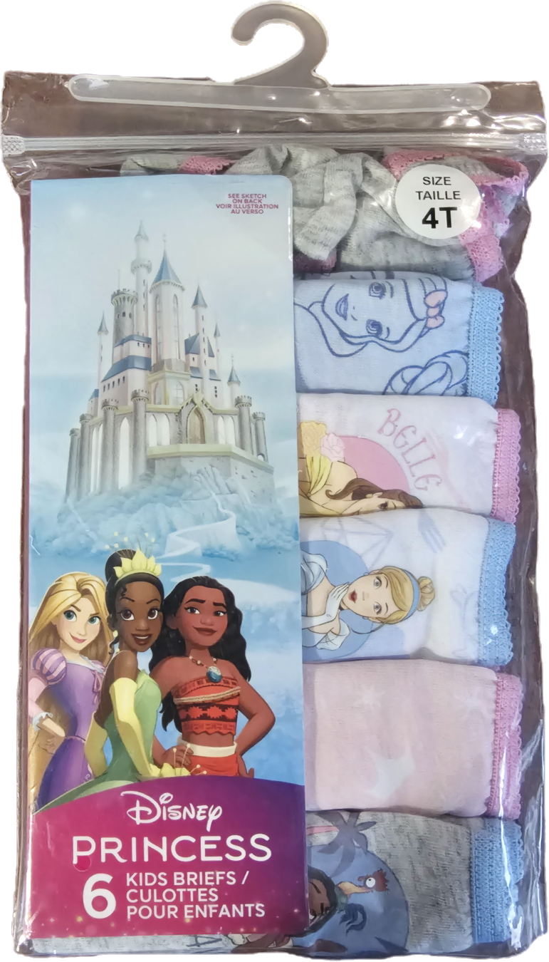 New in Package Girls Disney Princess Underwear 4T