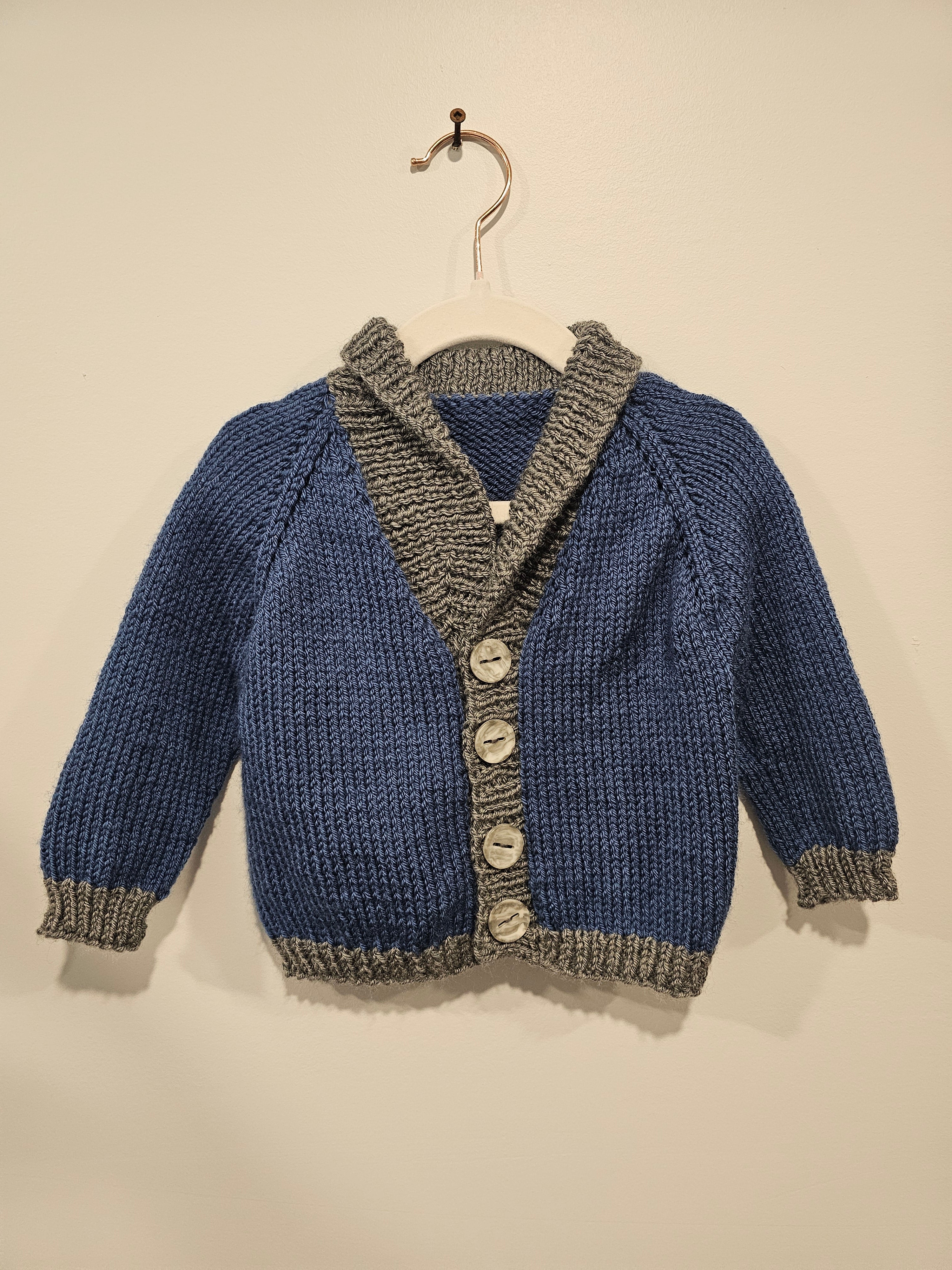 Handmade Knit Sweater Blue 12-18m
