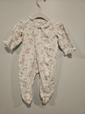 little me sleeper pink white roses 6m