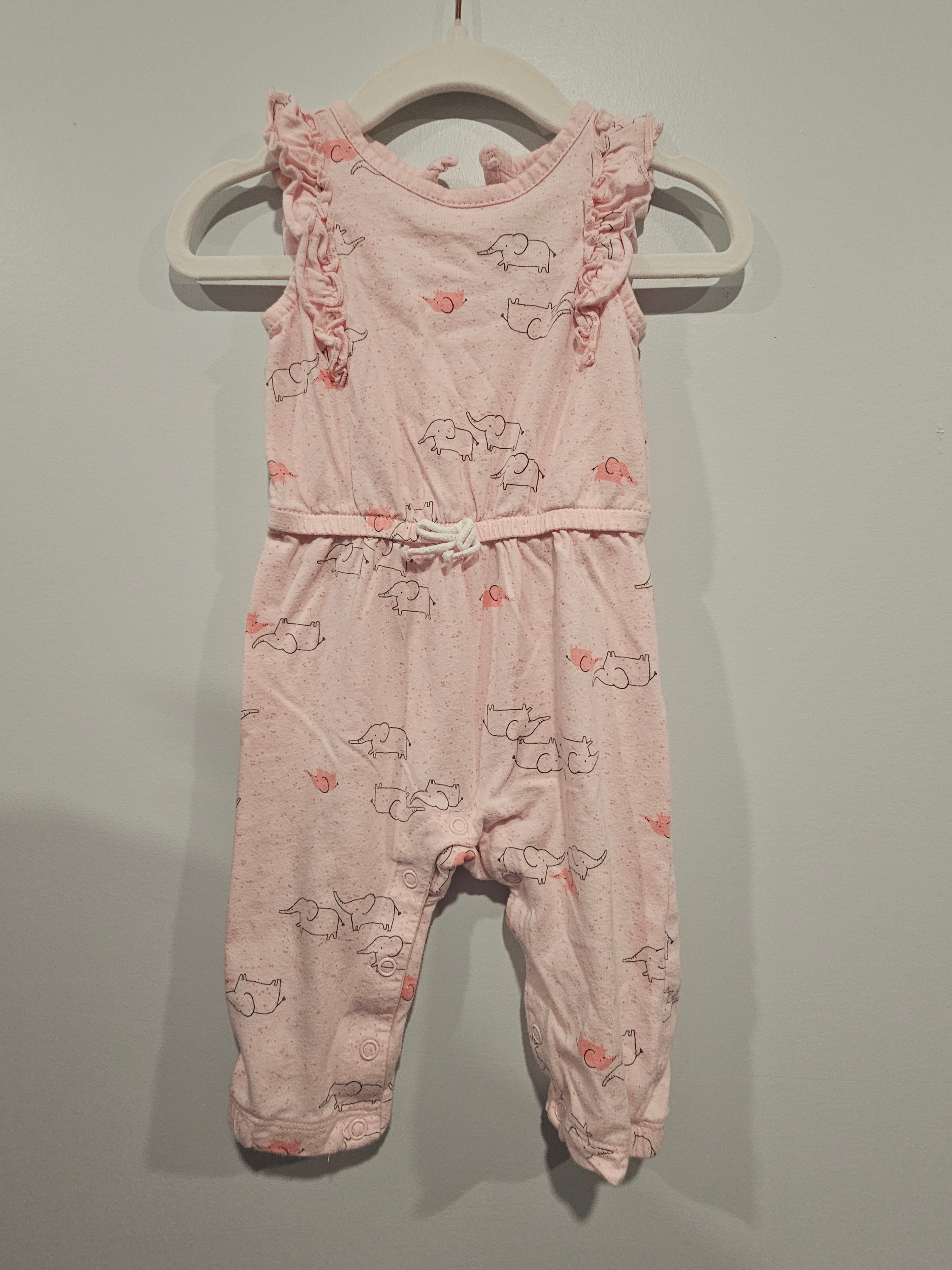 Carter's Romper Pink Elephants 3-6m