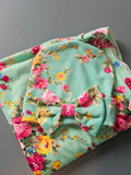 Swaddle Blanket and Matching Hat Green