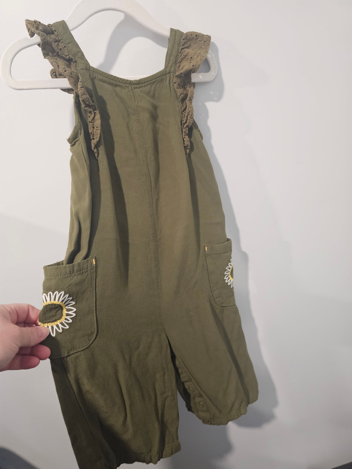 Cat & Jack Boho Romper Dark Green 2T