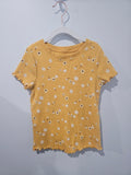 Cat & Jack Yellow with Flowers T Shirt 7/8