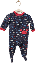 Child of Mine Sleeper Navy with Crab Red Trim 3-6m