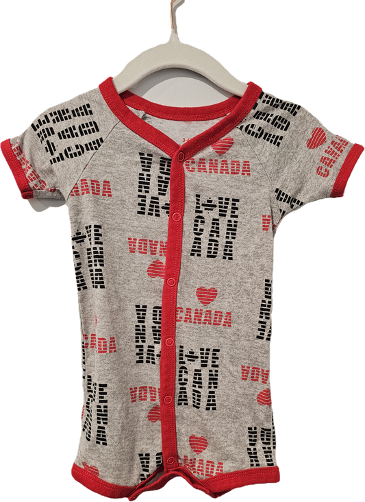 Canada Onesie Red Trim 3-6m