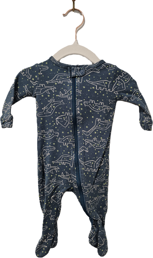 Joe Fresh Sleeper Blue with Stars and Dinos 0-3m
