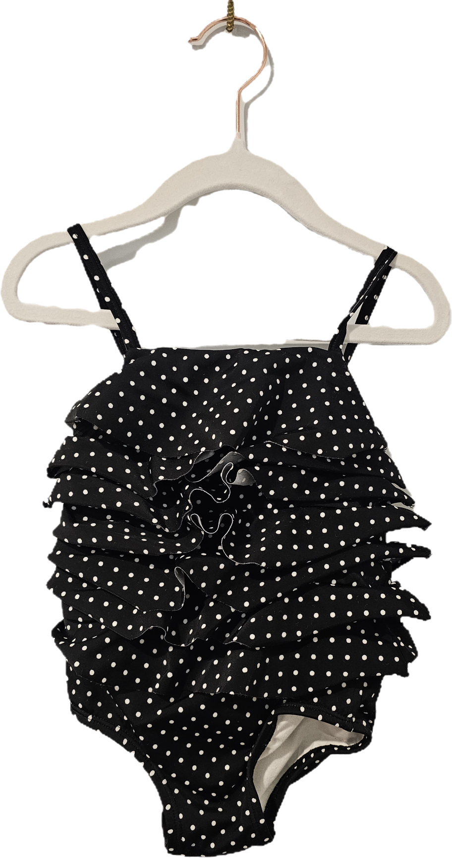 Gymboree Bathing Suit Black with White Polka Dots 18-24m