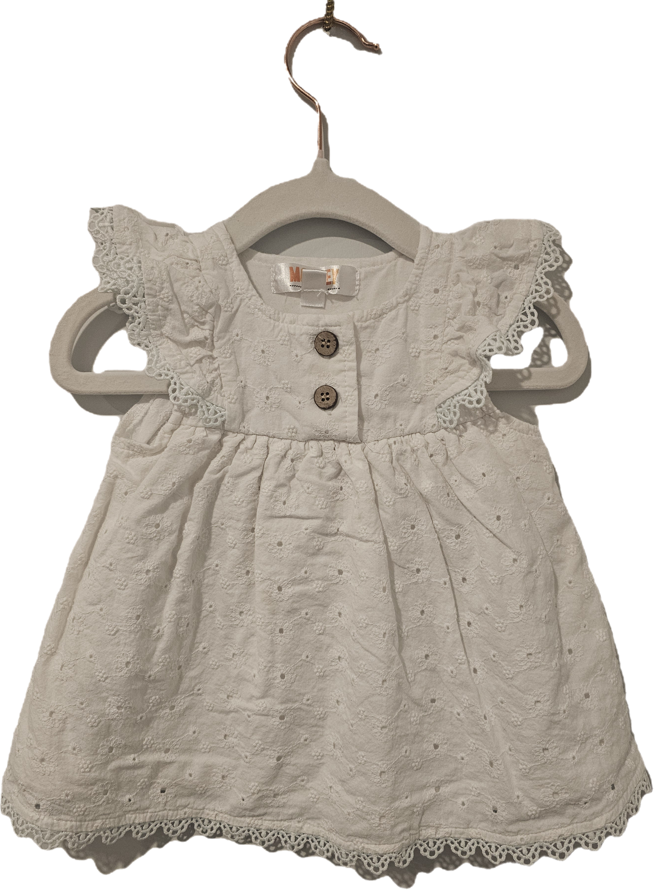 Monkey Bars White Lace Dress 3-6m