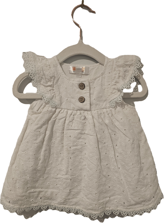 Monkey Bars White Lace Dress 3-6m