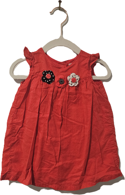 Gymboree Dress Red with Floral 6-12m