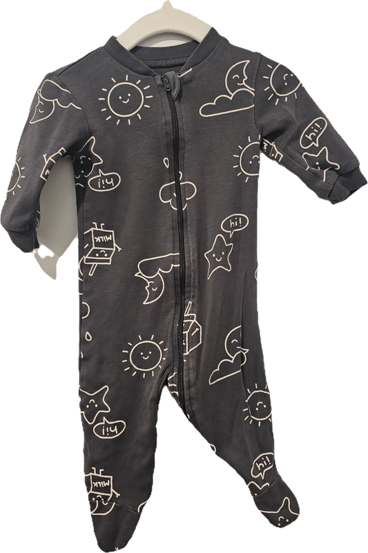 George Sleeper Grey with Suns 3-6m