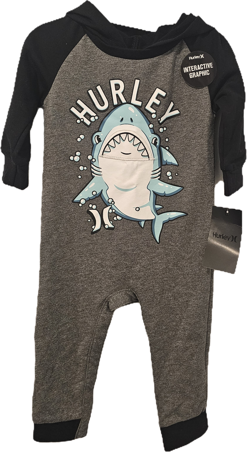 New With Tags Hurley Romper Shark Size 12m