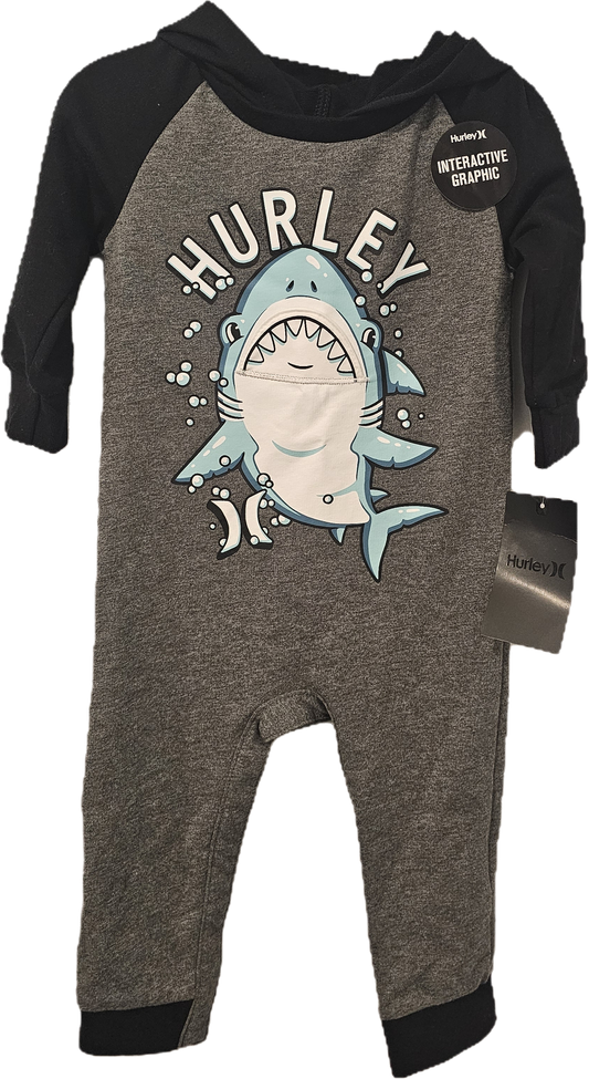 New With Tags Hurley Romper Shark Size 12m