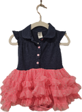 George Navy and Pink Dress with Ruffles Size 3-6m