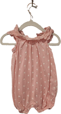 George Romper Pink with Flowers 3-6m