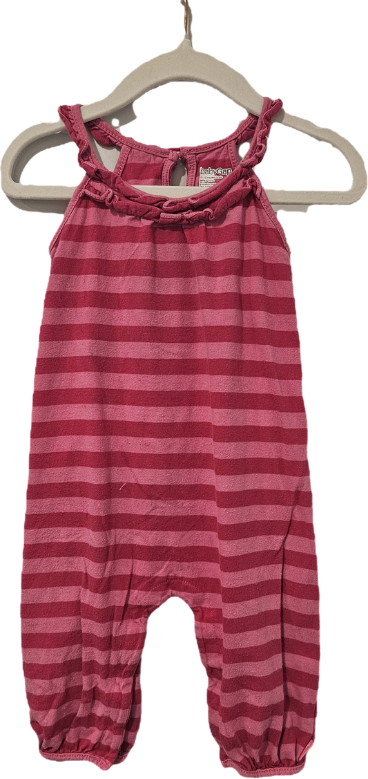 Baby Gap Striped Romper Pink 6-12m
