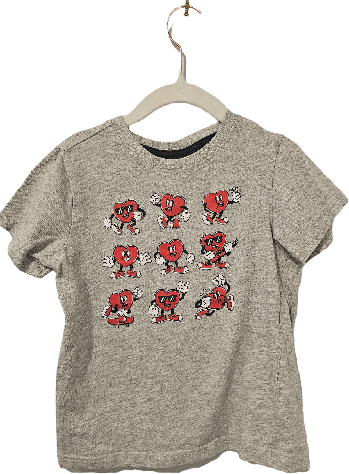 Grey with Hearts T Shirt 5-6yr