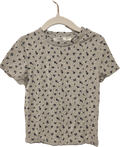 Ukids T shirt Grey Flowers Size 6