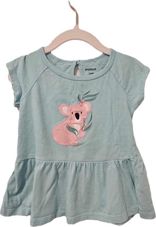 Pekkle Summer Top with Koala Bear 24m