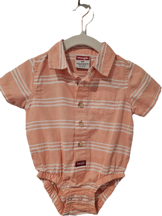 Wrangler Onesie Peach Striped 6m