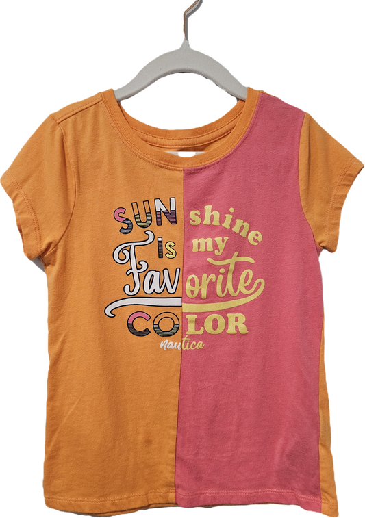 Nautica Orange and Pink T Shirt 7