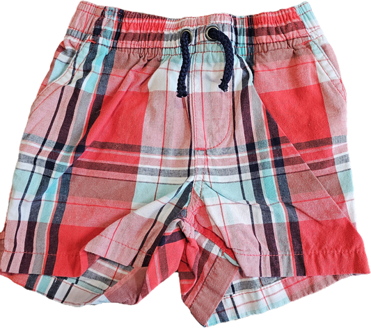 George Red Plaid Shorts 6-12m