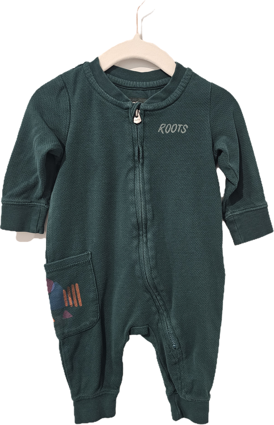 Roots Baby Full Piece Romper Green 3-6m