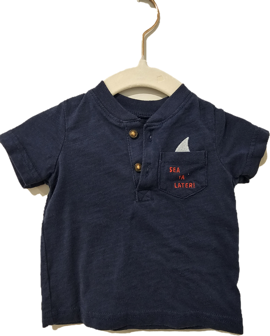 Carter's Shark T Shirt 0-3m