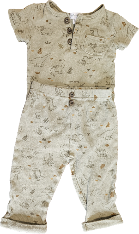 Emily and Oliver Onesie and Pants 6-9m