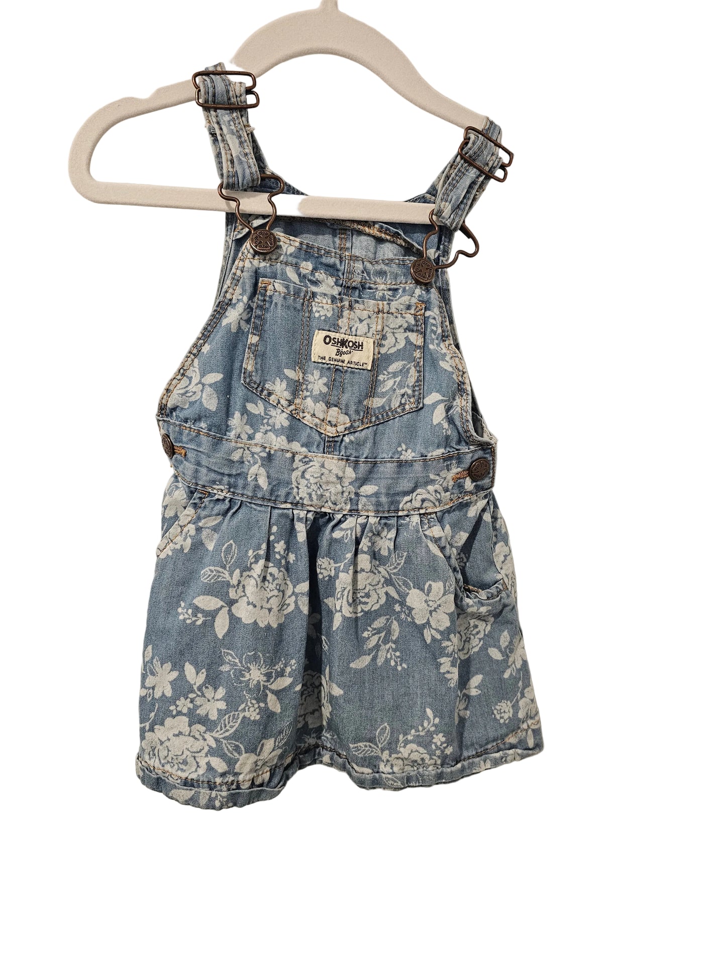 Osh Kosh B'Gosh Denim Floral Overall Dress 18m