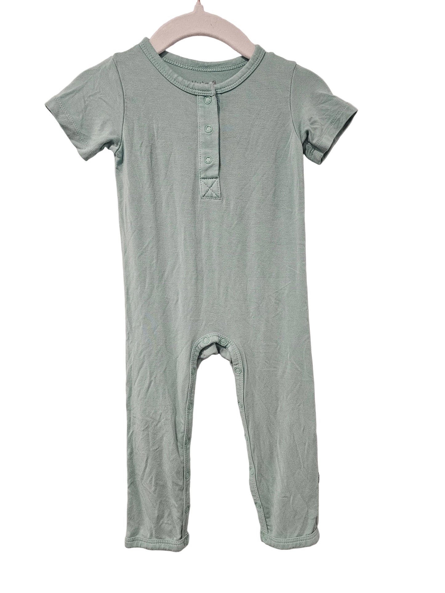 Kyte Romper no feet Short Sleeved Light Green 6-12m