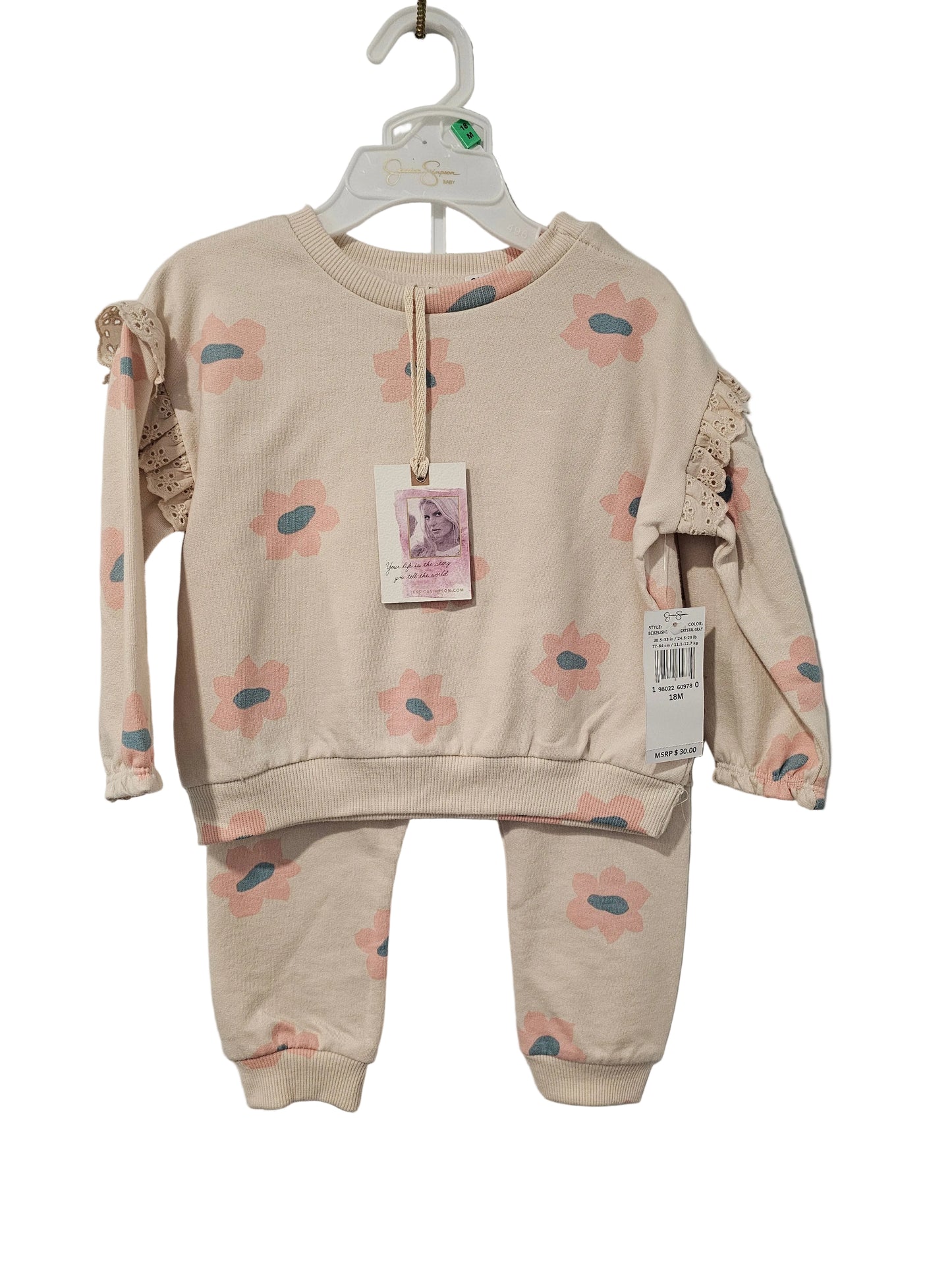NWT Jessica Simpson Two Piece Sweatsuit 18m