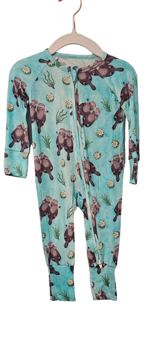 Bamboo Bodysuit / Sleeper Otter Print