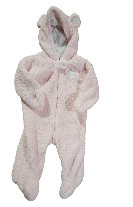 Just One You Pink Sherpa Bear Ear Snowsuit 6M