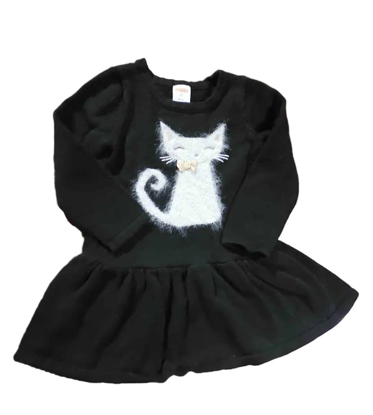 Gymboree Black Fuzzy Cat Sweater Dress 2T