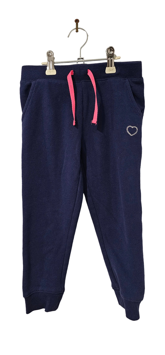 OshKosh B'gosh Navy Rhinestone Heart Jogger Pants 5T