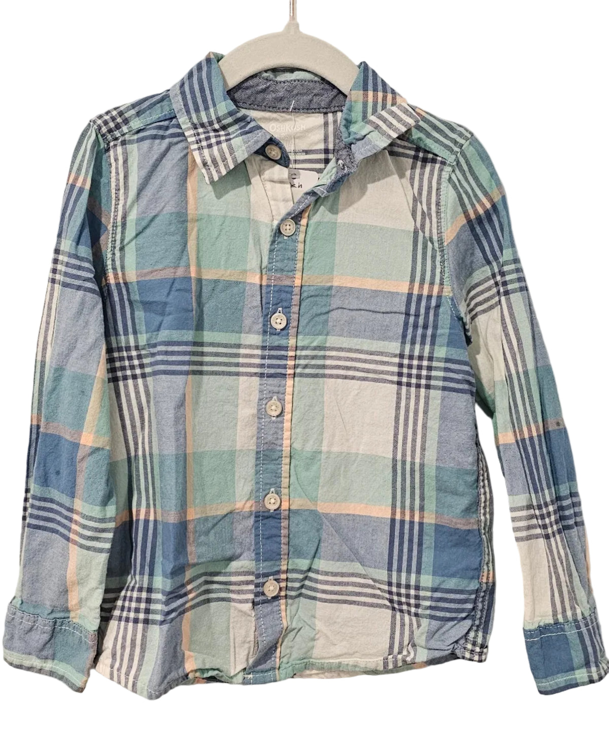 OshKosh B'gosh Pastel Plaid Button-Up Shirt Size 4