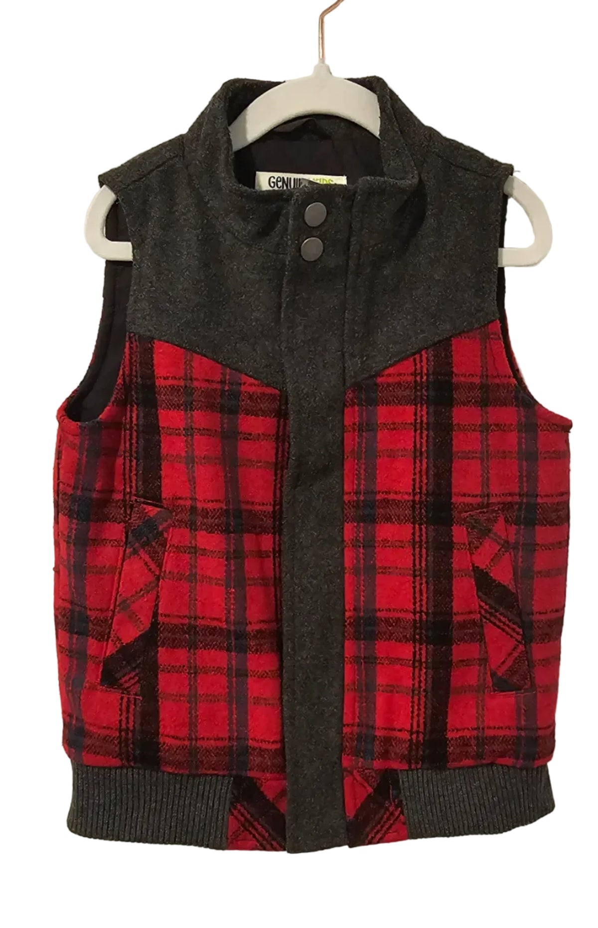 Genuine Kids from OshKosh Buffalo Plaid Wool Vest 4T