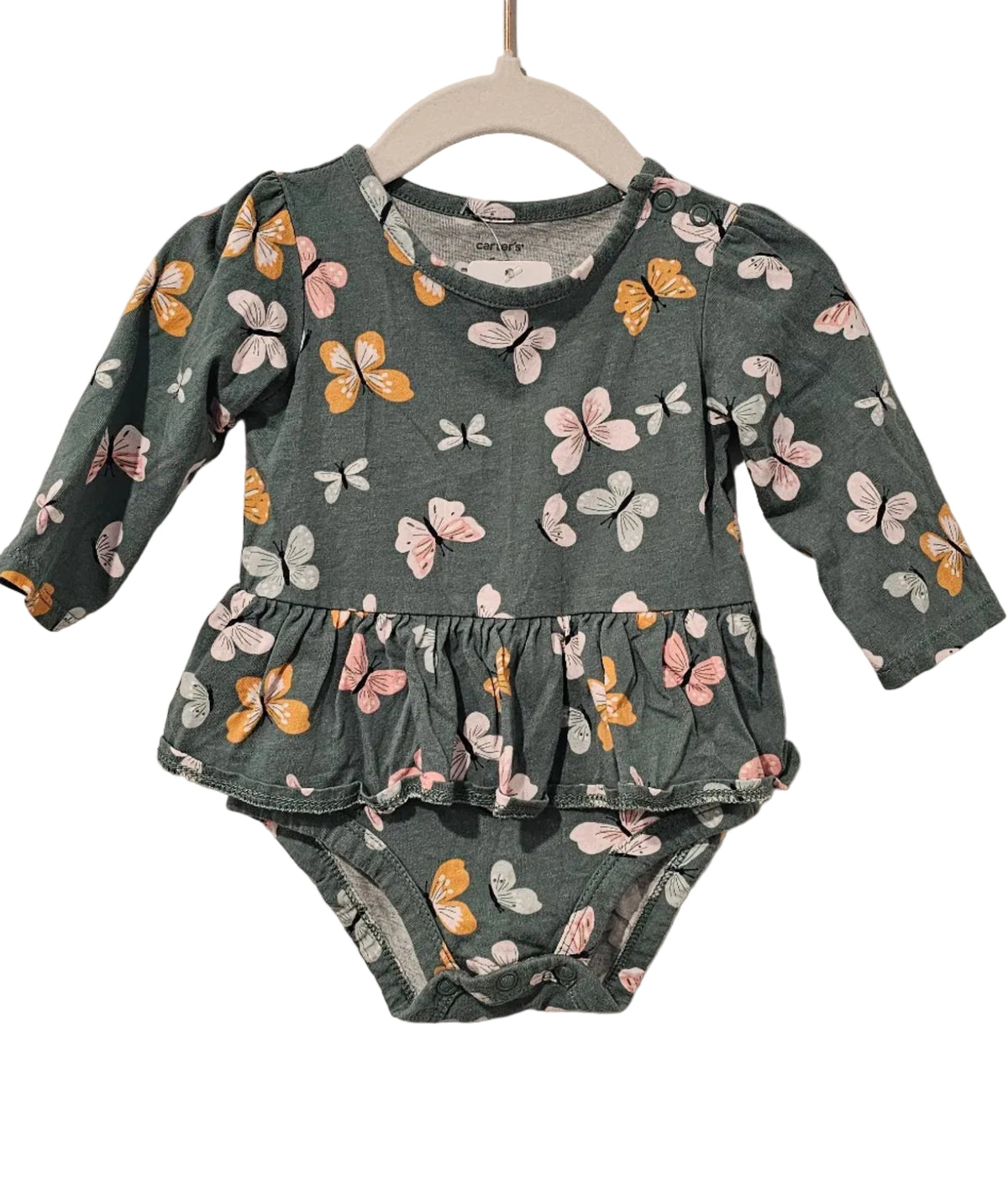 Carter's Teal Butterfly Print Skirted Bodysuit 6M