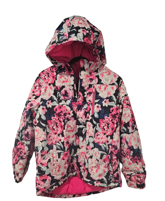 George hooded jacket with pink and white floral print