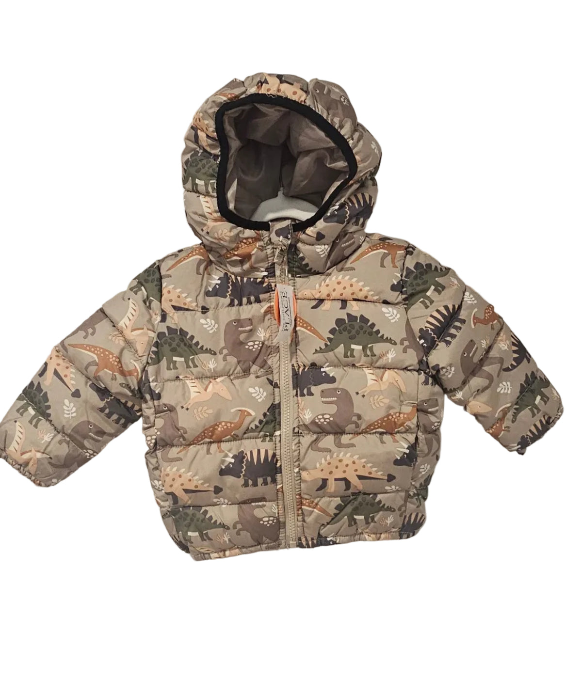 Carter’s hooded puffer jacket with all-over dinosaur print