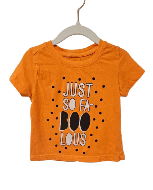 Orange Just So Fa-BOO-Lous Halloween T-shirt with black dots